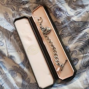Juicy Couture Sliver Tone Puffer Heart Bracelet